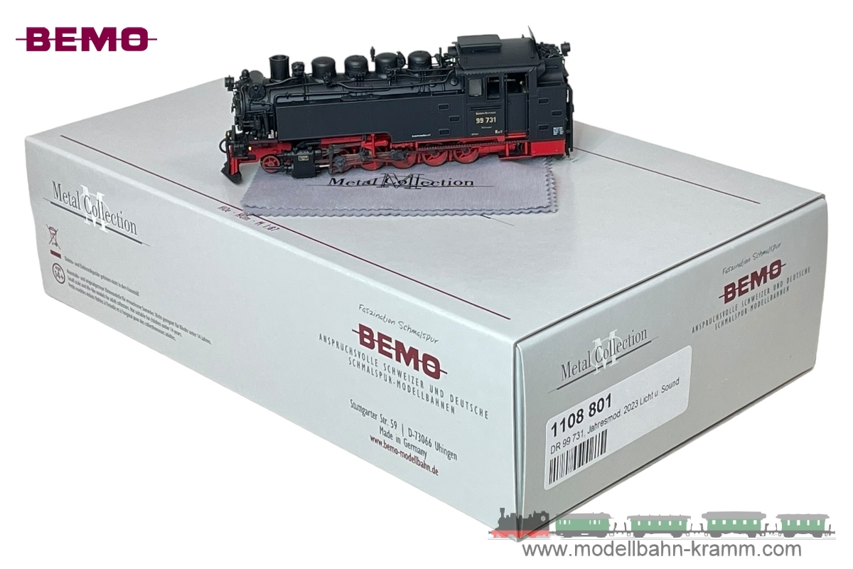 Bemo 1108801, EAN 2000075491015: H0e DC Sound DR Dampflok 99 731 Einheitslok Ep.2-4