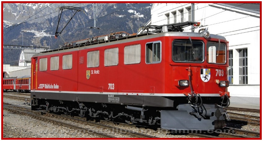 Bemo 1254143, EAN 2000075255303: H0m DC analog RhB Ge 6/6 II 703 Lok St.Moritz