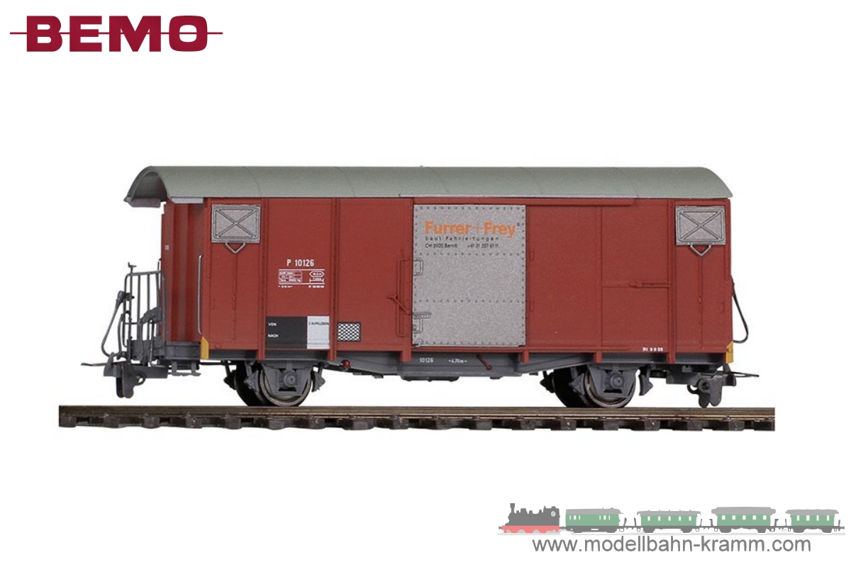 Bemo 2250196, EAN 2000075212979: H0m DC RhB gedeckter Güterwagen Furrer & Frey