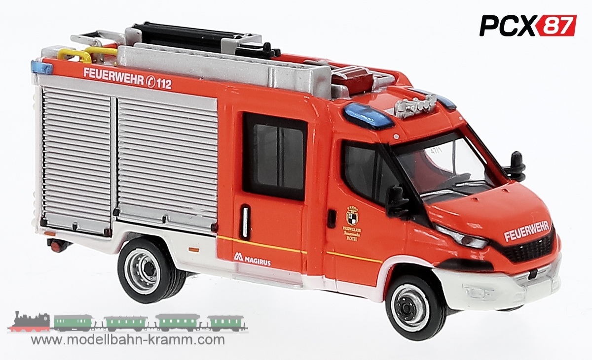 Brekina PCX870548, EAN 2000075647931: Iveco Magirus Daily (2021), Mittleres Löschschfahrzeug Freiwillige Feuerwehr Roth