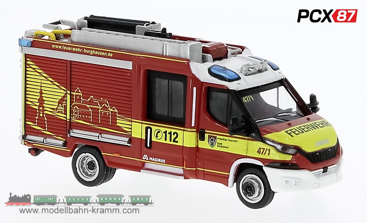 Brekina PCX870549, EAN 2000075647948: Iveco Magirus Daily (2021), Mittleres Löschschfahrzeug Freiwillige Feuerwehr Burghausen