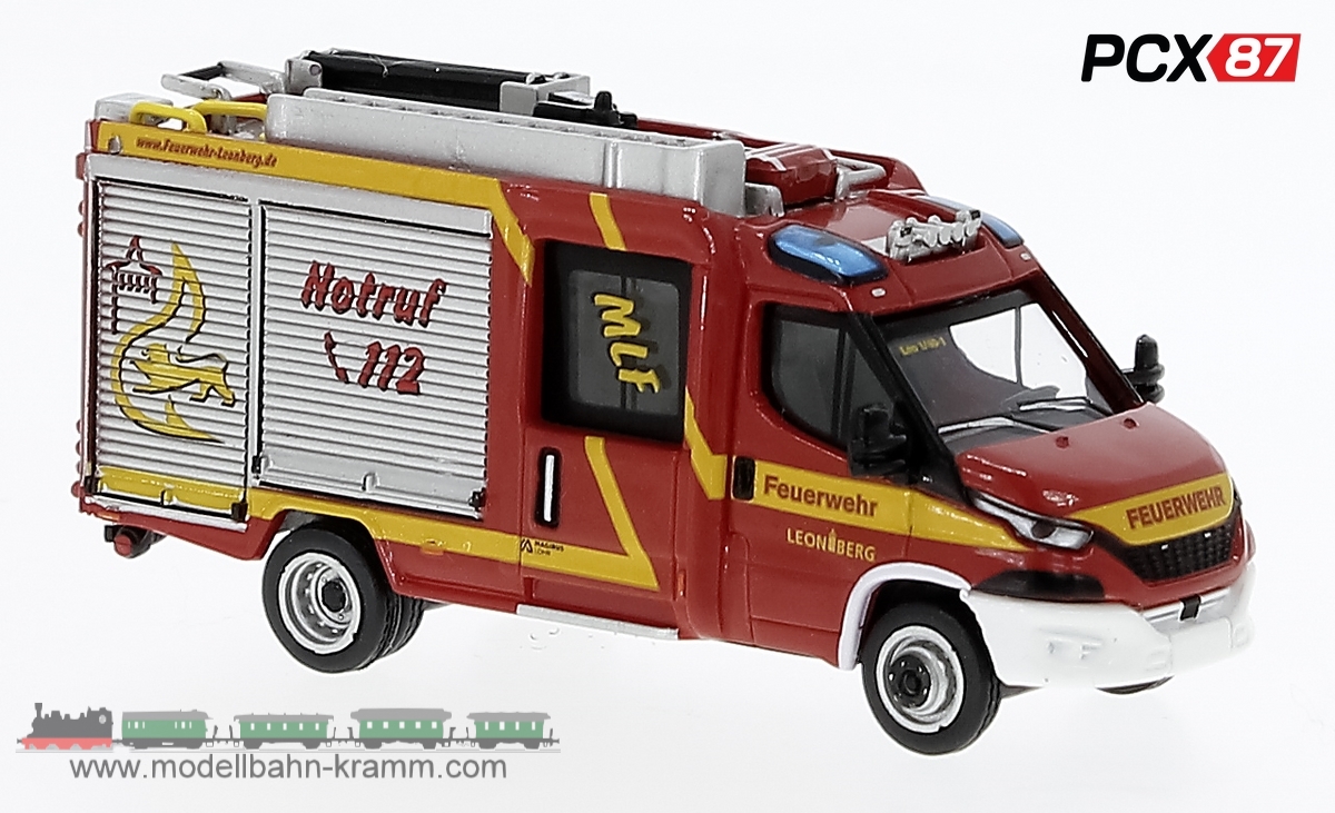 Brekina PCX870550, EAN 2000075647955: Iveco Magirus Daily (2021), Mittleres Löschschfahrzeug Freiwillige Feuerwehr Leonberg