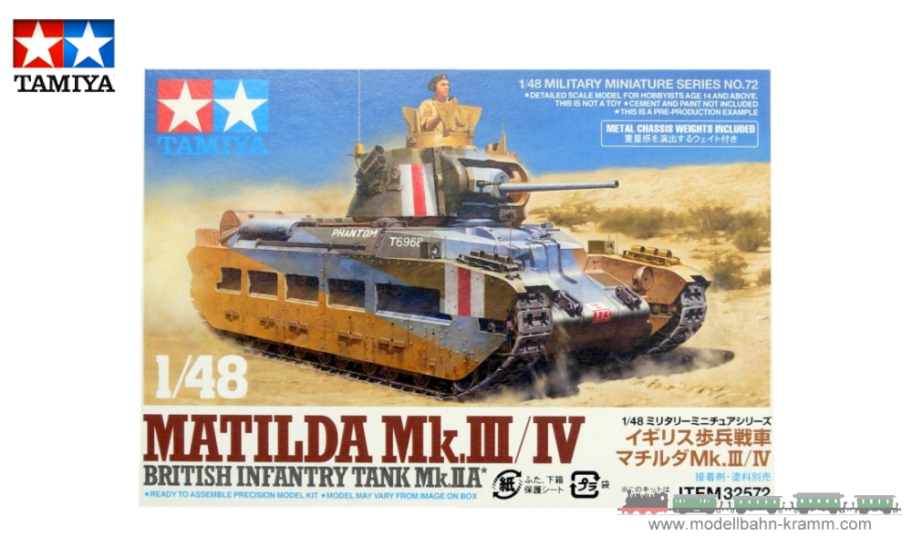 Tamiya 32572, EAN 2000003567010: Kit 1:48 Matilda Mk.III/IV British Infantry