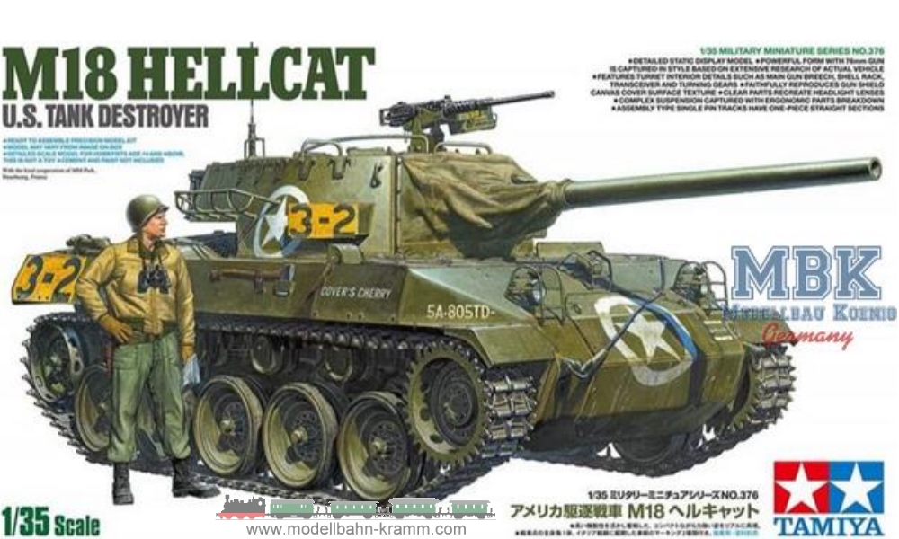 Tamiya 35376, EAN 4950344353767: 1:35 U.S. Tank M18 Hellcat
