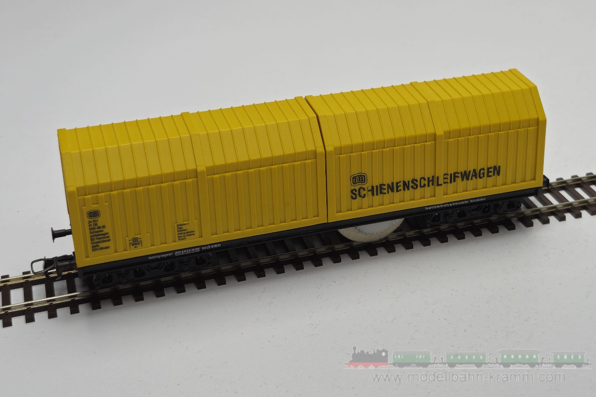 1A.Gebrauchtware 511.0009011.D01, EAN 2000075576316: LUX H0 DC 9011D Schienenschleifwagen gelb DB