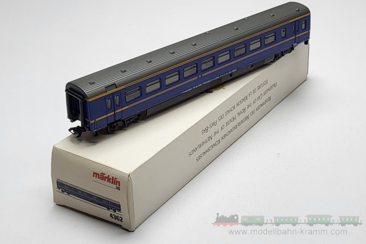 1A.Gebrauchtware 540.0004362.001, EAN 2000075656131: Märklin H0 AC 4362 Salonwagen Niederländischen Königshauses blau NS