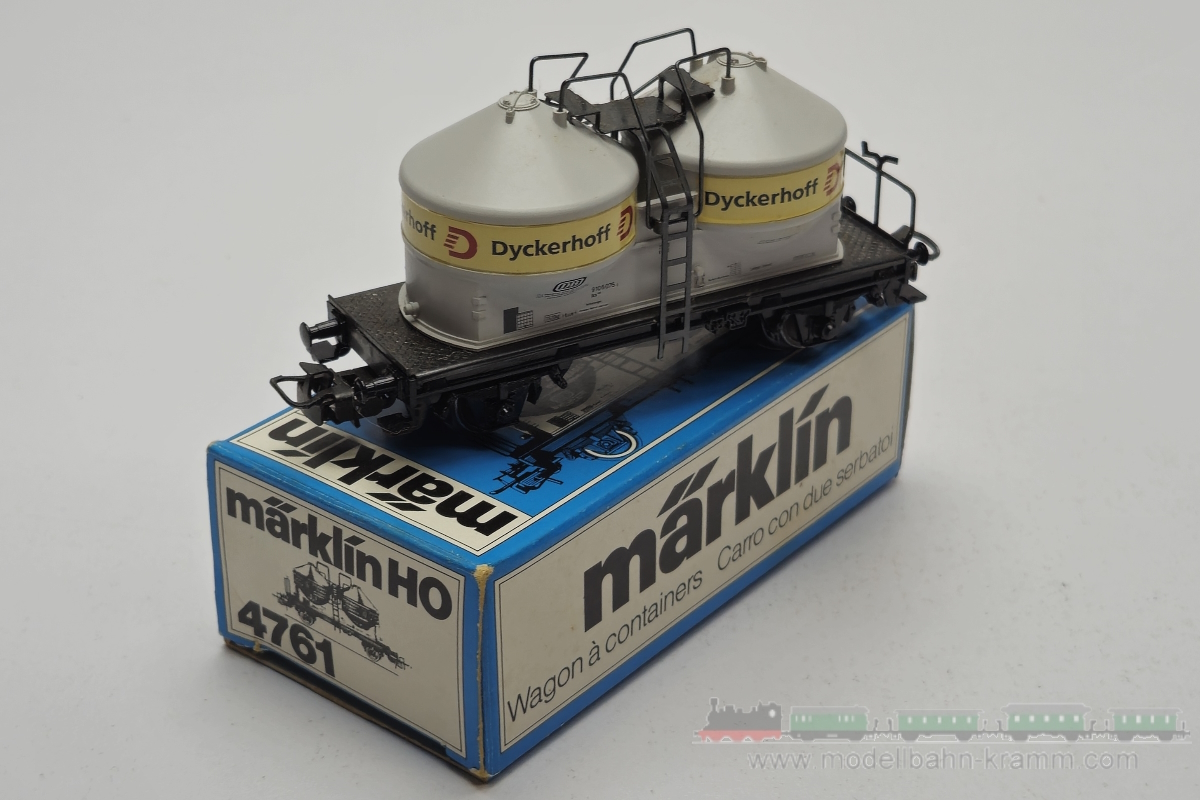 1A.second hand goods 540.0004761.002, EAN 2000075665188: Märklin H0 AC 4761 Silowagen 2-achsig grau Dyckerhoff“ DB