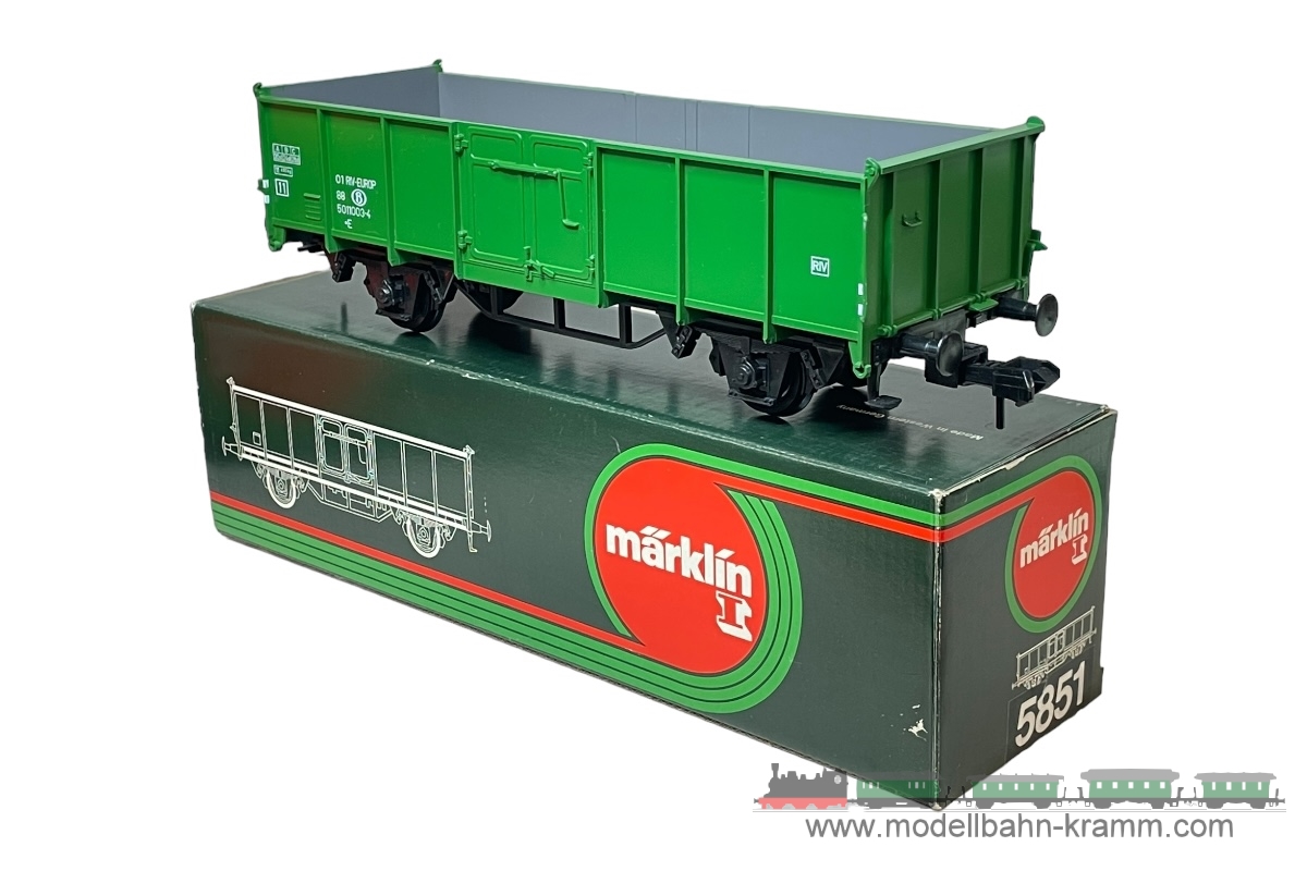 1A.Gebrauchtware 540.0005851.004, EAN 2000075662873: Märklin 1 DC 5851 offener Güterwagen 2-achsig grün SNCB