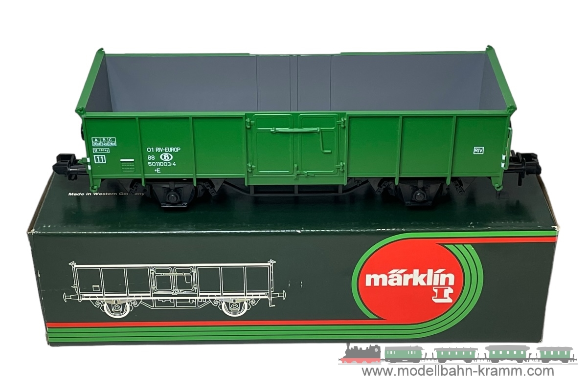 1A.Gebrauchtware 540.0005851.004, EAN 2000075662873: Märklin 1 DC 5851 offener Güterwagen 2-achsig grün SNCB