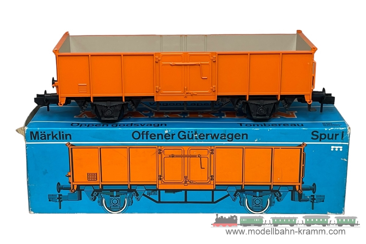 1A.second hand goods 540.0005855.003, EAN 2000075663153: Märklin 1 DC 5855 offener Güterwagen 2-achsig, orange