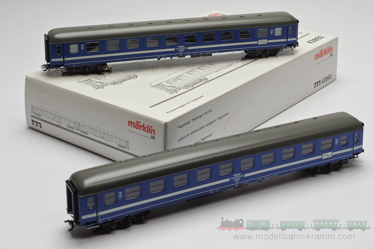 1A.second hand goods 540.0042892.002, EAN 2000075662163: Märklin H0 AC 42892 Wagen-Set 2-teilig weiß/blau Tegernseebahn