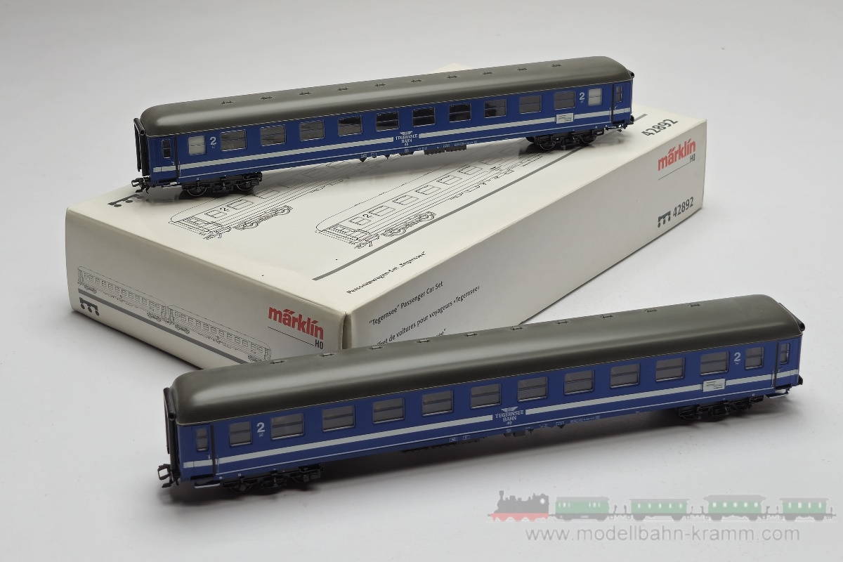 1A.Gebrauchtware 540.0042892.003, EAN 2000075662170: Märklin H0 AC 42892 Wagen-Set 2-teilig weiß/blau Tegernseebahn