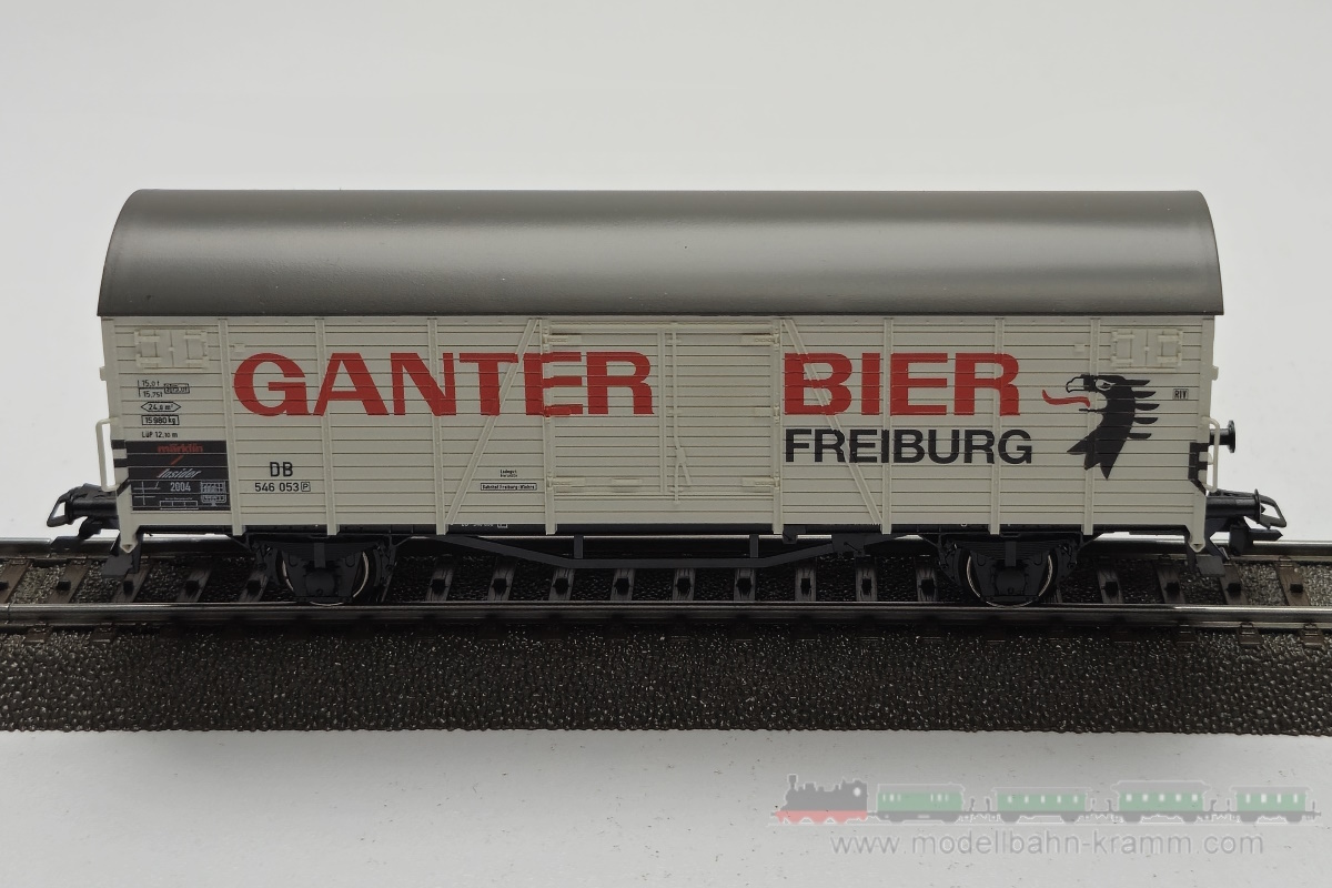 1A.Gebrauchtware 540.0046201.005, EAN 2000075660152: Märklin H0 AC 46201 Gedeckter Güterwagen Ganter Bier DB