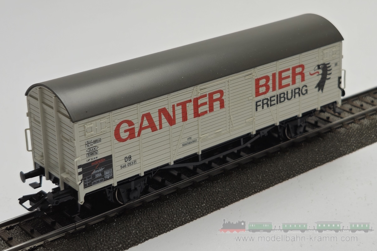 1A.Gebrauchtware 540.0046201.005, EAN 2000075660152: Märklin H0 AC 46201 Gedeckter Güterwagen Ganter Bier DB