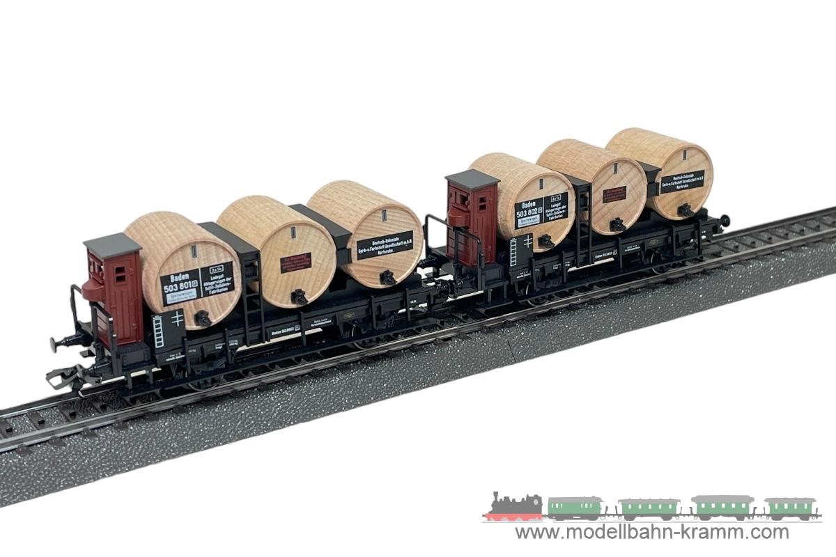 1A.second hand goods 540.0046742.001, EAN 2000075662415: Märklin H0 AC 46742 Wagen-Set Gerberei 2-teilig badische Staatseisenbahn