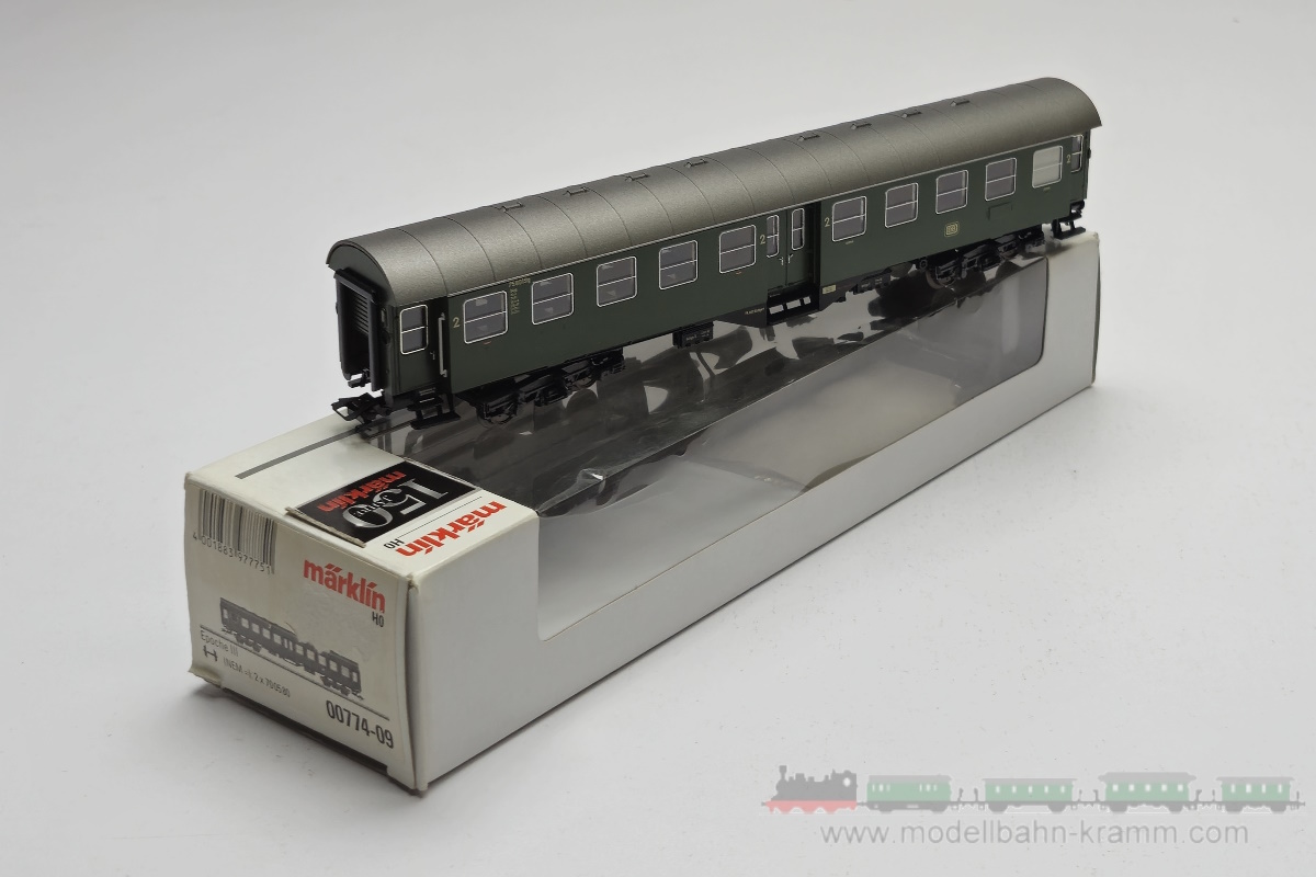 1A.second hand goods 540.0077409.003, EAN 2000075661845: Märklin H0 AC 00774.09 Umbauwagen Byg grün 4-achsig DB