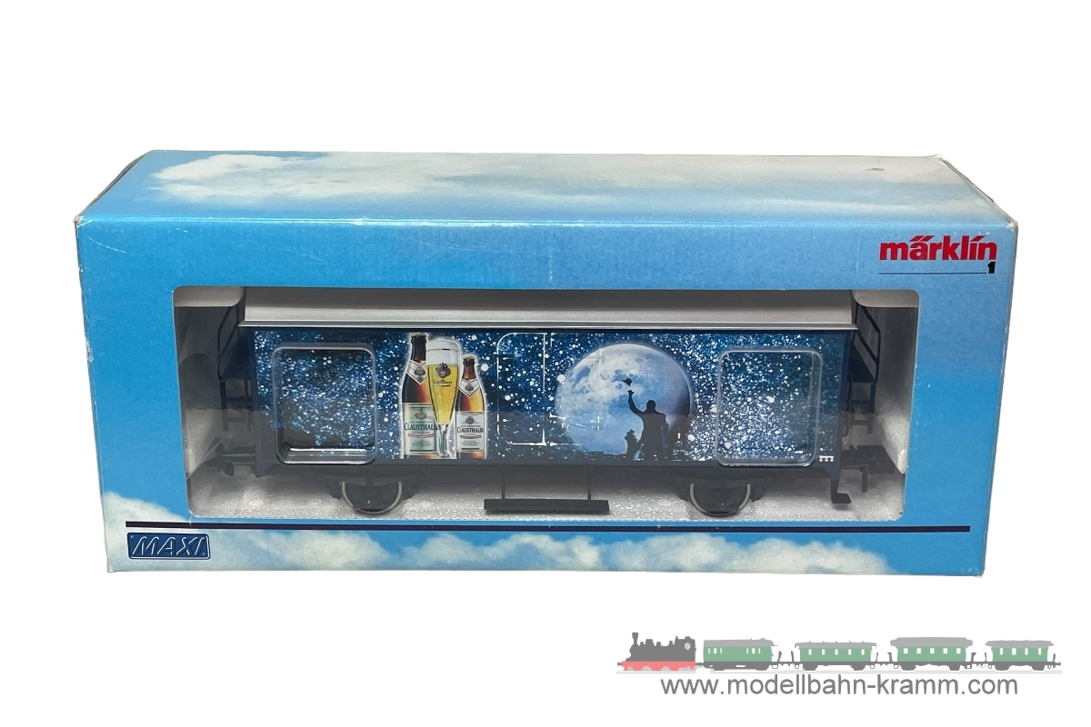 1A.second hand goods 540.0095011.001, EAN 2000075663092: Märklin Maxi 1 Spur DC 95011 Kühlwagen 2-achsig Clausthaler blau