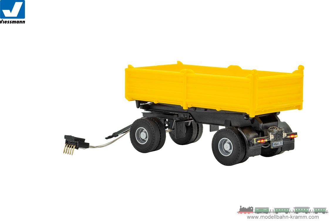 Viessmann 8215, EAN 4026602082158: H0 2-axle dump trailer, yellow,functional model