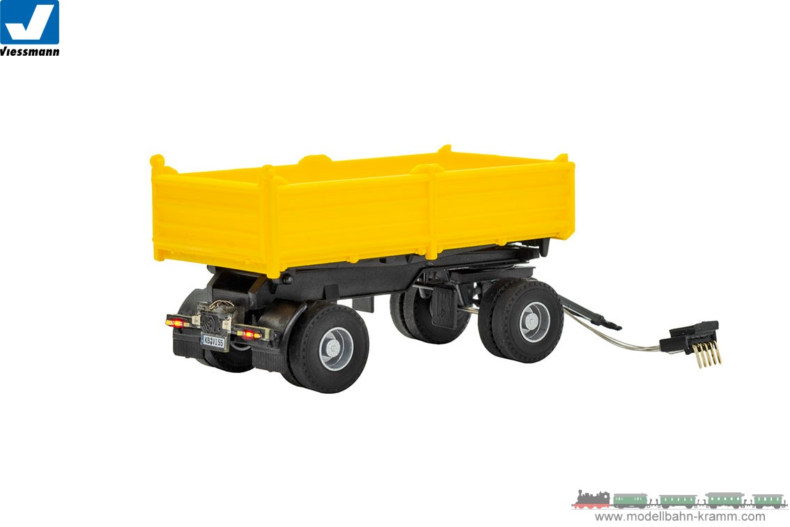 Viessmann 8215, EAN 4026602082158: H0 2-axle dump trailer, yellow,functional model
