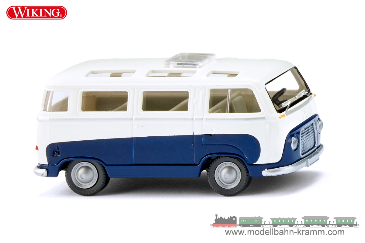 Wiking 028997, EAN 4006190289979: Ford FK Panoramabus - saphirblau/weiß