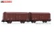 Arnold 6520, EAN 5055286684364: RENFE, 2-unit pack 2-axle closed wagon J2, wooden version, brown l