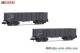 Arnold 6535, EAN 5055286684517: SNCF, 2-unit set 4-axle open wagons Eaos, grey livery, loaded with